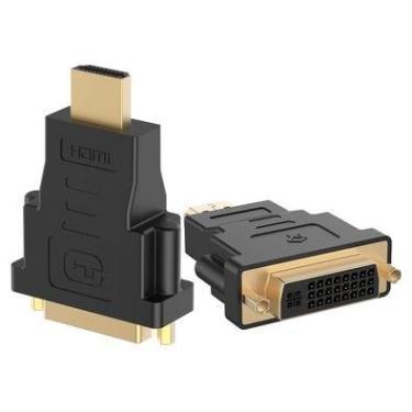 Imagem de Adaptador Conversor Conector Ctech, Plug Bi Direcional, DVI Fêmea E HDMI Macho, Preto