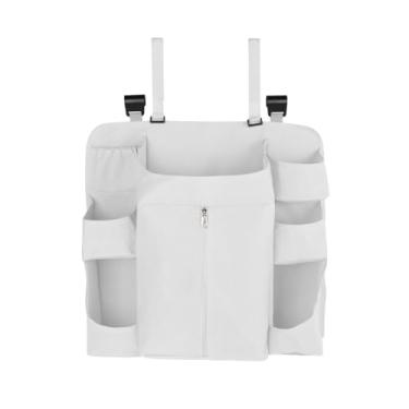 Imagem de simhoa Organizador de fraldas suspenso para trocador, berço, cercadinho, porta-fraldas portátil multifuncional, organizador de berçário para quarto, Cinza