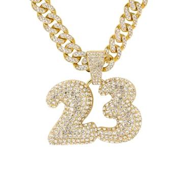 Imagem de ICE STAR Colar masculino grande com pingente de basquete com gelo – corrente cubana de 61 cm, joia urbana hip hop, presente para ele, Large, Zinco, Zircônia cúbica