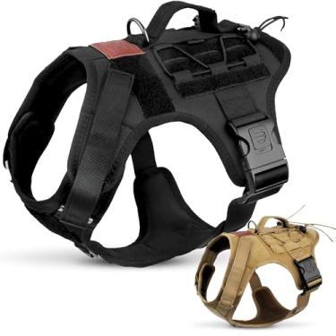 Imagem de Colete para cães táticos ALBCORP – Colete militar para treinamento de cães K9 – Arnês para cães de trabalho para tamanhos médios, grandes e GGALBCORP XL (33"-43.7" Girth) preto