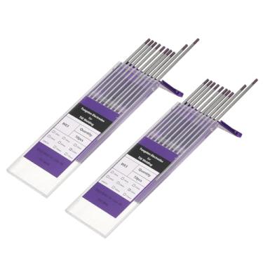 Imagem de HARFINGTON 20 eletrodos de tungstênio para soldagem TIG 1/20.3 cm x 17.8 cm misturados para soldagem de aço inoxidável, liga de alumínio e magnésio, fabricação de automóveis aeroespaciais, roxo