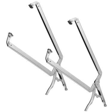 Imagem de Yexiya Grampo C de 2 peças de garras grandes de abertura com almofadas giratórias de aderência manípulo simples de liga de aço braçadeira C, prata (61 cm)