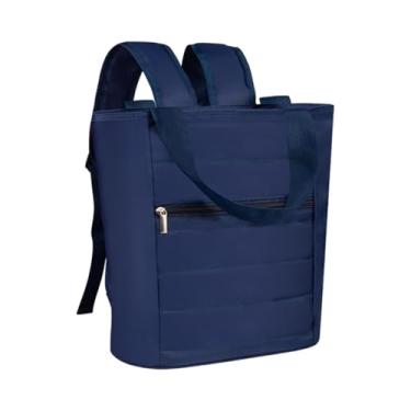 Imagem de KiBcsLic Mochila para Almoço, Mochila Portátil Da Moda, Bolsa Térmica Macia, Bolsa Isolada para Pesca, Praia, Viagem, Azul-marinho, Tamanho real