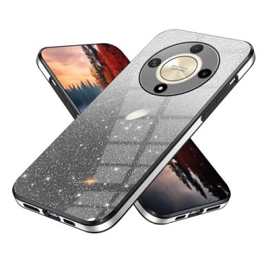 Imagem de Anlalish Compatível com Honor Magic 6 Lite Capa transparente com glitter, capa de telefone Honor Magic 6 Lite revestimento de silicone proteção Fundas à prova de choque Bling 2 em 1 capa para meninas