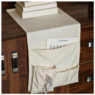 Imagem de EHERDM Organizador de apoio de braço para sofá, poltrona, suporte de controle remoto, suporte de cabeceira para pendurar vários bolsos, bolsa de armazenamento para revistas, livros, celular, tablet