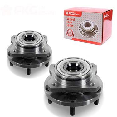 Imagem de FKG 513123 (apenas para rodas de 15 polegadas, 16 ou 17 polegadas) Conjunto de cubo de rolamento de roda dianteira para 96-07 Chrysler Town & Country Dodge Caravan, 96-00 Plymouth Voyager, 00-03 Chrysler Voyager, 5 Lugs Conjunto de 2