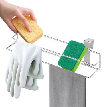 Imagem de Suporte Para Toalhas Para Porta - Em Aço Inoxidável Para Atrás Da Porta,Organizador de Dupla Camada para Cozinha Banho Lavandaria Quarto Hotel Casa