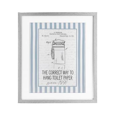 Imagem de Stupell Industries Papel higiênico Correct Way Impressão emoldurada cinza design sob vidro por Lettered and Lined, 21 x 17