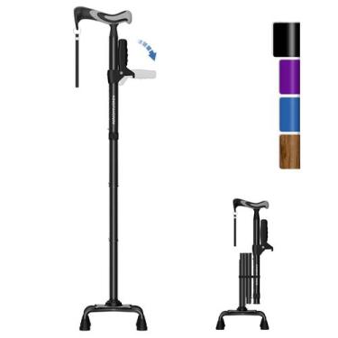 Imagem de Bengala de caminhada KingPavonini Bengala quádrupla dobrável e ajustáv