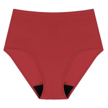 Imagem de AIRCUTE Roupa íntima lavável para incontinência urinária para mulheres, à prova de vazamento, absorvente de algodão, 60 ml, 1 pacote (vermelho rosa, GG)