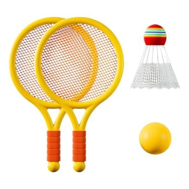 Imagem de Kit Completo Raquete Infantil 3 em 1 - Jogo Tênis Badminton com Bola e Peteca - Brinquedo Esportivo para Crianças 3+ Anos - Estimula Coordenação Motora e Atividade Física - Ideal Praia Parque Quintal
