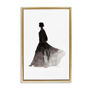 Imagem de Stupell Industries Capa de parede com silhueta dourada emoldurada dourada com design de parede de Simone Elum, 63 x 43 cm