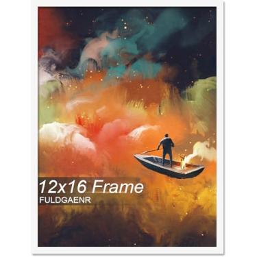 Imagem de FULDGAENR Moldura de 30,5 x 40,6 cm, molduras brancas para certificado de pôster de fotos de 30,5 x 40,6 cm, moldura de parede/mesa de alta transparência com visor vertical horizontal (branco | 30,5 x