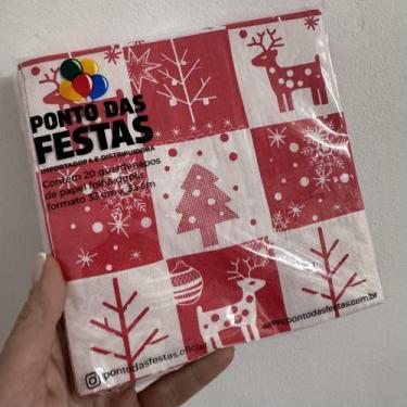 Imagem de Guardanapo de Papel Folha Dupla Natal Merry Christmas 33x33 cm - Ponto