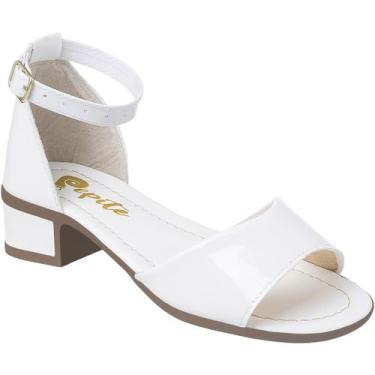 Imagem de Sandália Infantil Feminina Com Salto Baixo  - Pepite, Branco, 33