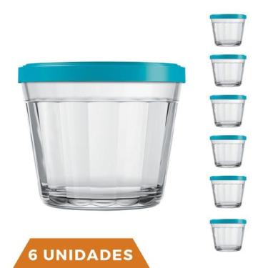 Imagem de 6 Pote Americano Vidro C/Tampa Cores Amlimento 150ml Nadir - NADIR FIG