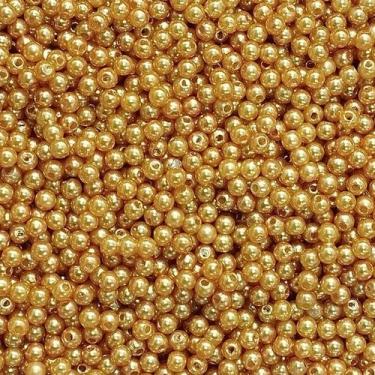 Imagem de PÉROLA DE ABS LISA Nº 04 20G PEROLA 4MM - IMPORTAÇÃO, Dourado