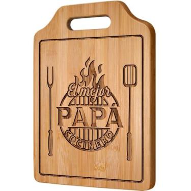 Imagem de Tábua de cortar AceThrills Regalos para Papa Bamboo 31,2 L x 22,1 L cm