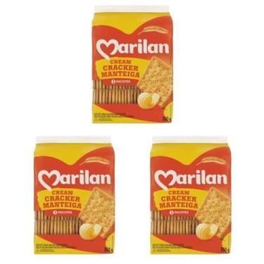 Imagem de Biscoito Cream Cracker Sabor Manteiga Delicioso Kit 1050g - Marilan