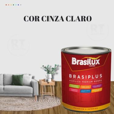 Imagem de Tinta Semi Brilho Cinza Azulado 800ml  Brasiplus Acrílica Lavável. - B