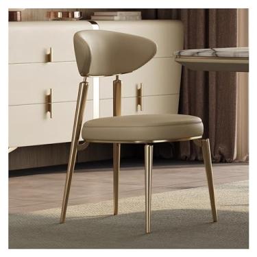 Imagem de YANIR-137 Cadeiras para sala de jantar, cadeira de jantar moderna com pernas de metal, cadeiras de jantar estofadas de couro para sala de jantar, cozinha, penteadeira, cadeira de jantar (ouro)