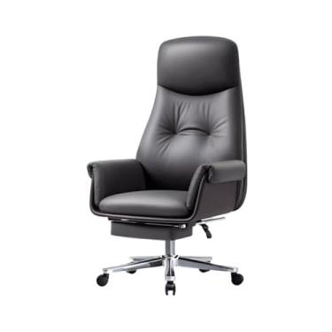 Imagem de YAYAOVP-24927 Cadeira de escritório para móveis, cadeira de escritório, cadeira reclinável, para uso doméstico, pode levantar e girar, assento confortável, suporte para as costas (cinza)