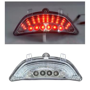 Imagem de Adequado para Yamaha 2009-2020 VMAX 1700/VMX17; luz traseira de freio de LED + indicadores de seta integrados (transparente)