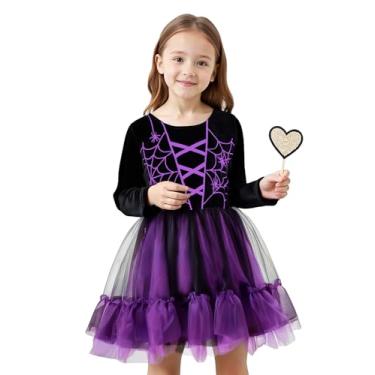 Imagem de ROYLAMP Conjunto de vestidos de tule para meninas, bruxa, Halloween, Paillette, 2 peças, capa com capuz de 1 a 6 anos, Jeans azul, 4-5 Anos
