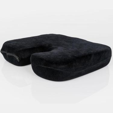 Imagem de Almofada terapêutica para cóccix 38x32cm preta - Perfetto