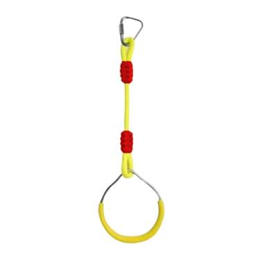 Imagem de rockible Equipamento de ginástica para escalada em argolas, pista de obstáculos para acessórios, treino no quintal, Amarelo