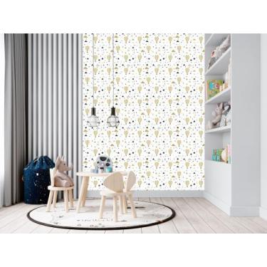 Imagem de Papel De Parede Adesivo Lavável Vinil Balões, Nuvens e Luas - Fabrika 