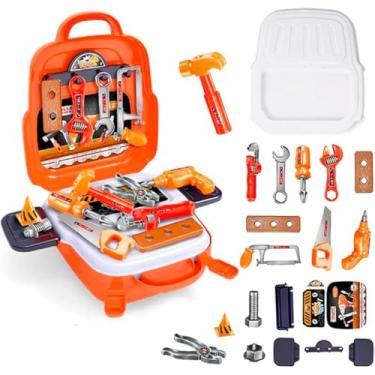 Imagem de KIT MALETA DE FERRAMENTAS INFANTIL 22 PEÇAS BRINQUEDO EDUCATIVO BANCADINHA MENINOS E MENINAS