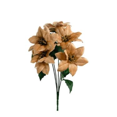 Imagem de Buquê Mini Bico de Papagaio Natal Veludo Champanhe 5 Flores - Magizi