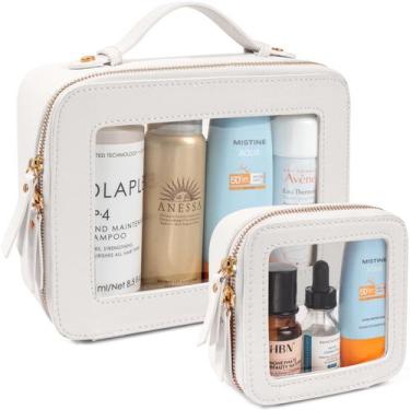 Imagem de Conjunto de bolsas de maquiagem LETGO Clear, bolsa de higiene aprovada