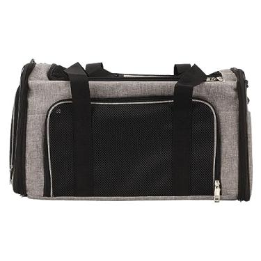 Imagem de GLOGLOW Bolsa para transporte de gatos, confortável e respirável para animais de estimação com fundo acolchoado macio, portátil com 1 bolso extra para petiscos (G)