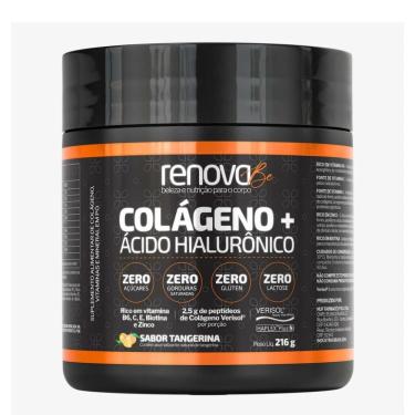 Imagem de Suplemento Alimentar Renova Be Colágeno + Ácido Hialurônico Sabor Tangerina 216g