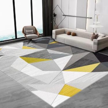 Imagem de Tapete simples para sala de estar, mesa de centro, tapete grande antiderrapante, tapete de cabeceira para quarto, decoração para casa (100x150 cm, 40x59 polegadas/FLR-14)