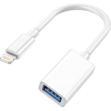 Imagem de Cabo Adaptador de câmera Lightning para USB, conversor de cabo USB OTG MFi para iPhone 14 13 12 11 Pro Max XS XR X 8 iPad, suporta câmera, leitor de cartão, pen drive USB