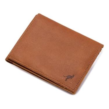 Imagem de Carteira Couro Legítimo Porta Cnh/cartões/cédulas com visor(Marrom-claro)