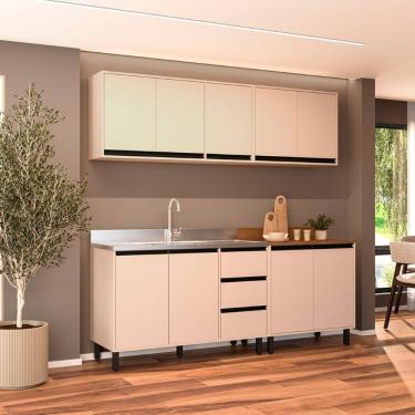 Imagem de Cozinha Compacta 4 Peças 250028 Sem Tampo Koya Creme Politorno Móveis