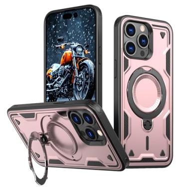 Imagem de SORAKA Capa para iPhone 15 Pro Max com suporte,compatível com MagSafe,Capa iPhone 15 Pro Max com chapa de ferro Capa resistente que absorve choques Proteção contra quedas de nível militar