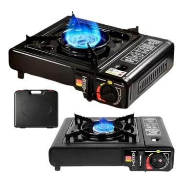 Imagem de Fogareiro Gás Portátil Mesa Butano Camping Acampamento Cozinha Lazer Cartucho Viagem Frontier Preto