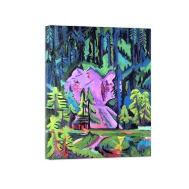 Imagem de Paisagem Abstrata Pôster Famosas Pinturas-Reprodução em Tela-Imagem Decoração Sala de Estar(Quarry) 60x80cm-23x31in Tela Embrulhada