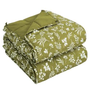 Imagem de Cobertor pesado de 11,3 kg, tamanho Queen para adultos (152 cm x 203 cm, sálvia), cobertor pesado e refrescante para dormir, perfeito para 109-118 kg, cobertor respirável grosso de inverno com contas