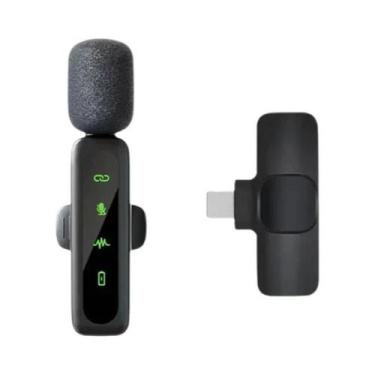 Imagem de Microfone Lavalier Sem Fio Recarregável 80mAh Clip-On Para Podcast, St