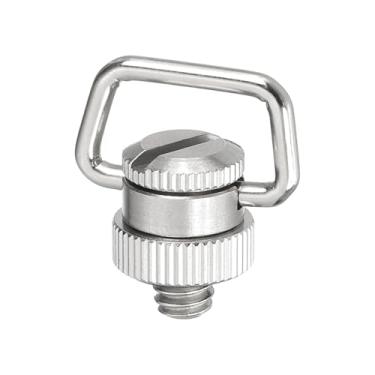 Imagem de PATIKIL Alça de pescoço para câmera anel D suporte de parafuso 1/10.2 cm, 1 peça parafuso de fixação de câmera de aço inoxidável para alça de pulso Sling Tripé DSLR, prata