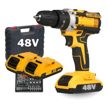 Imagem de Parafusadeira Furadeira 48v De Impacto 2 Baterias Com Maleta - SUN790