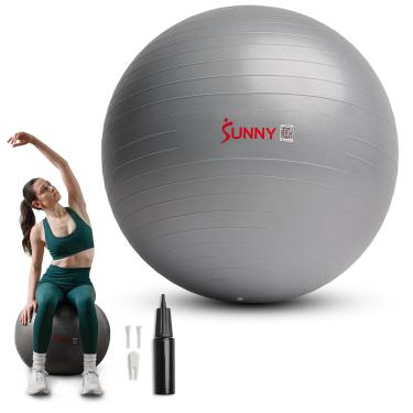 Imagem de Sunny Health & Fitness Bola de Yoga Extra Grossa Premium Média 55 cm Bola de Exercício Anti-Explosão para Exercícios, Gravidez, Fisioterapia, Estabilidade Cadeira Fitness