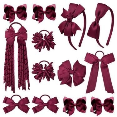 Imagem de Conjunto de acessórios de cabelo DEEKA Burgundy School 13 unidades par