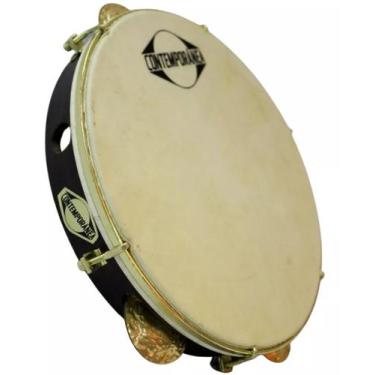 Imagem de Pandeiro Couro 10' Contemporânea Luthier Léo Rodrigues Preto